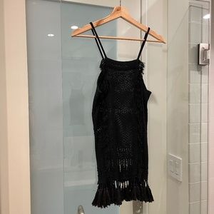 Isabel Marant Fringe and Tassle Knit Tank in Black